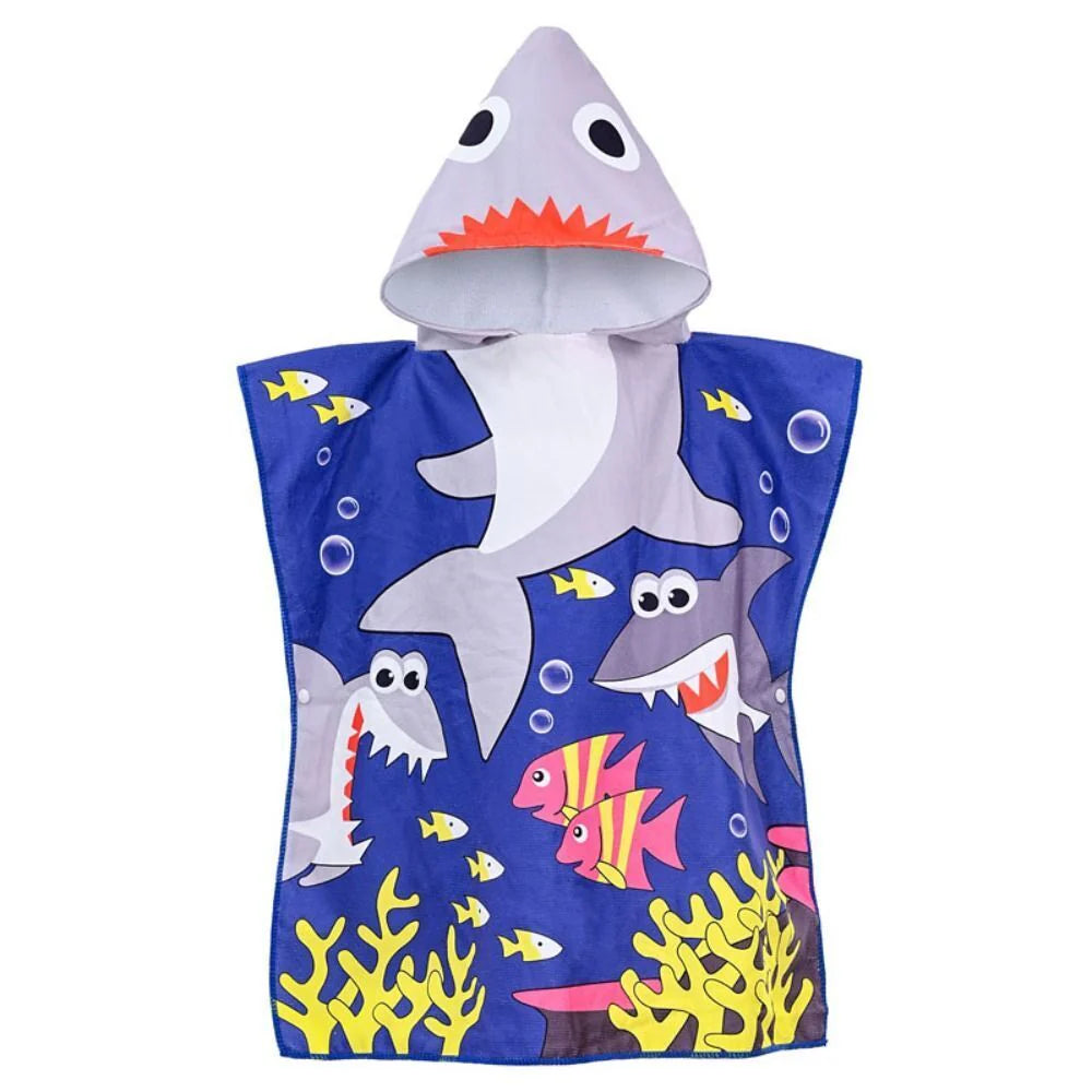 Snuggly Joy: Adorable Cartoon Print Hooded Microfiber Baby Bath Towel - Kidspark