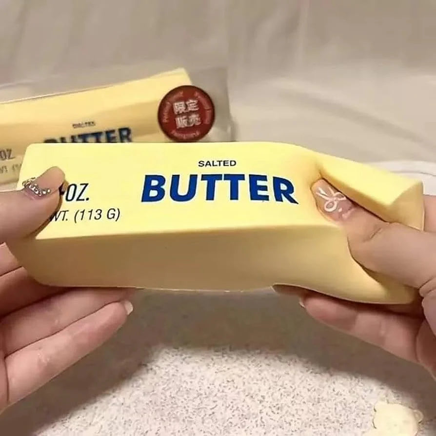 Realistic butter squishy toy