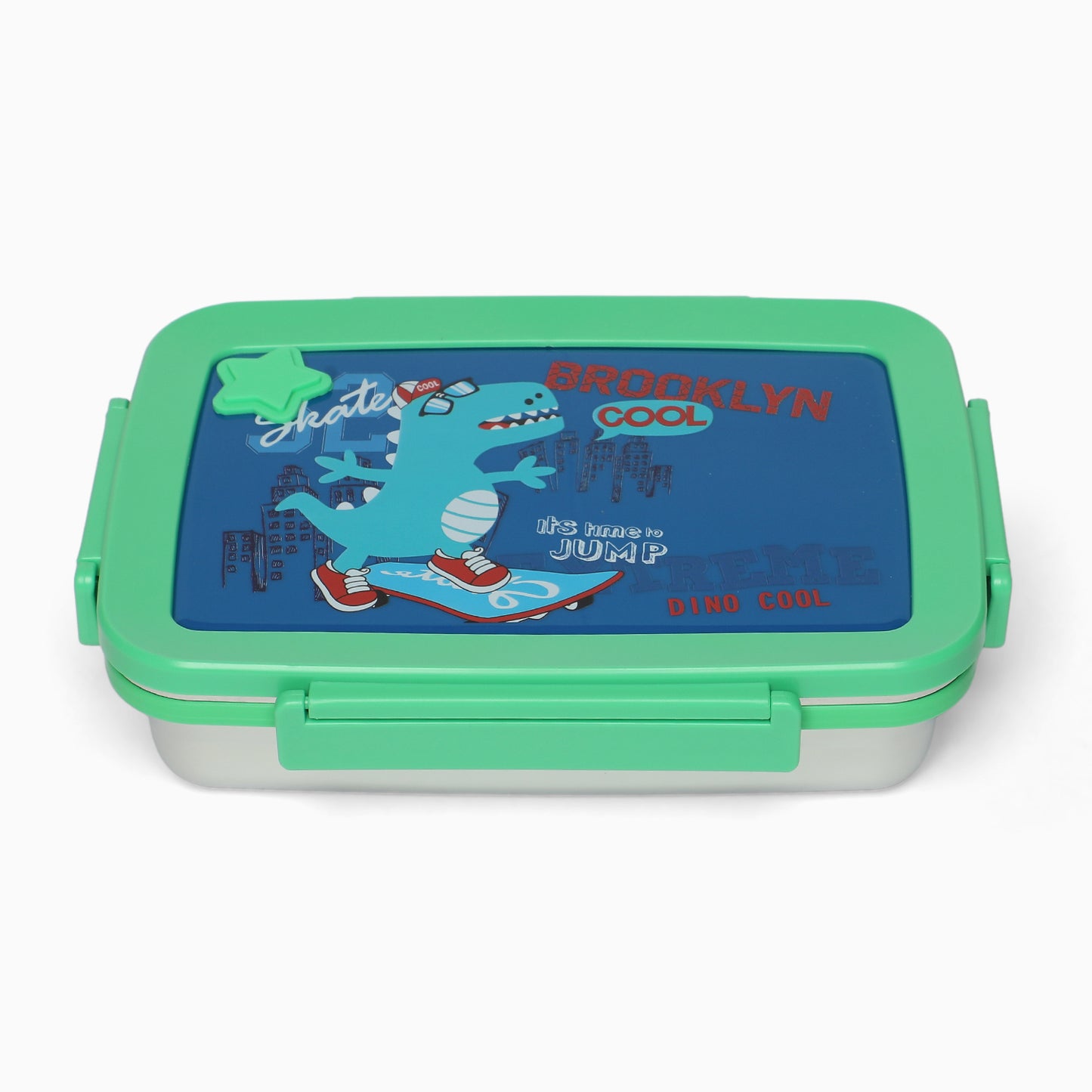 Dino Stainless steel 2 compartment lunch boxes : durable and stylish - Kidspark