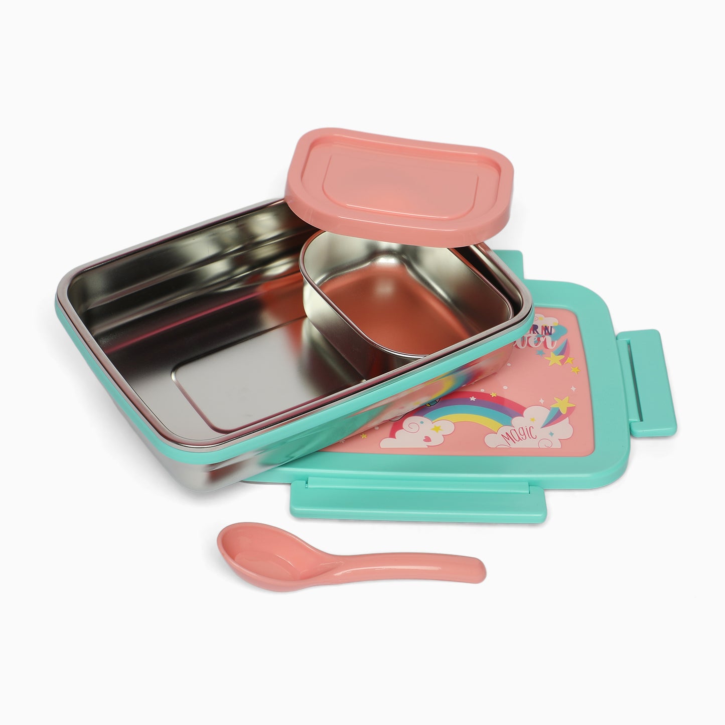 Unicorn Stainless steel 2 compartment lunch boxes : durable and stylish - Kidspark