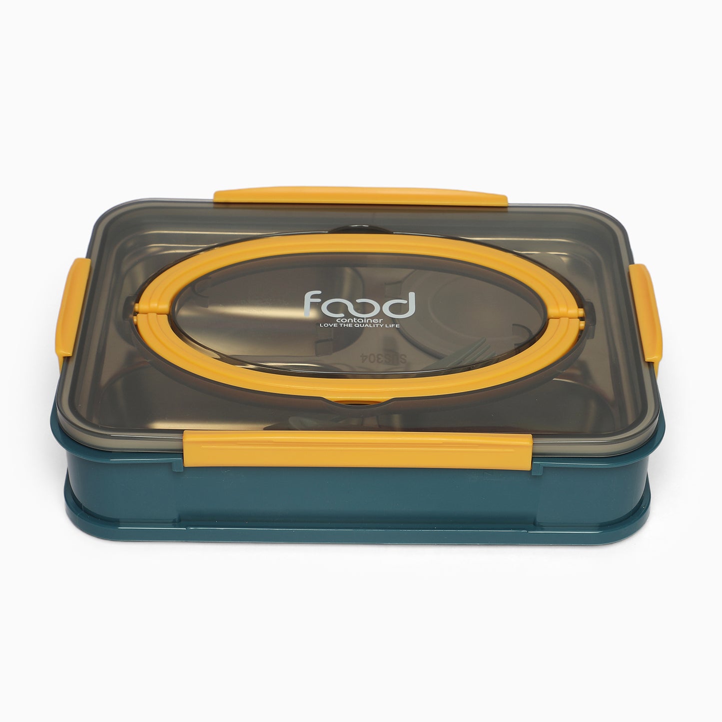 Food stainless steel 4 compartment lunchbox -1000 ml (blue) - Kidspark