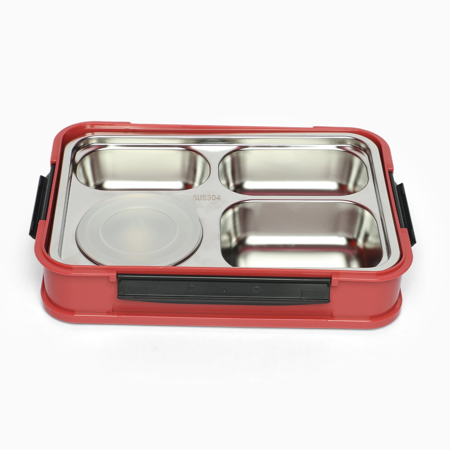Food stainless steel 4 compartment lunchbox-1000 ml (red) - Kidspark