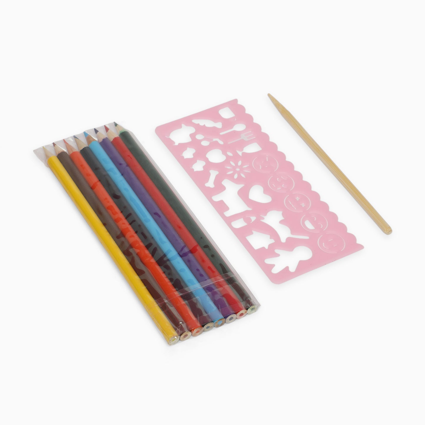 unicorn 3 fold colouring book with scratch notes,colouring pencil and stencil - Kidspark