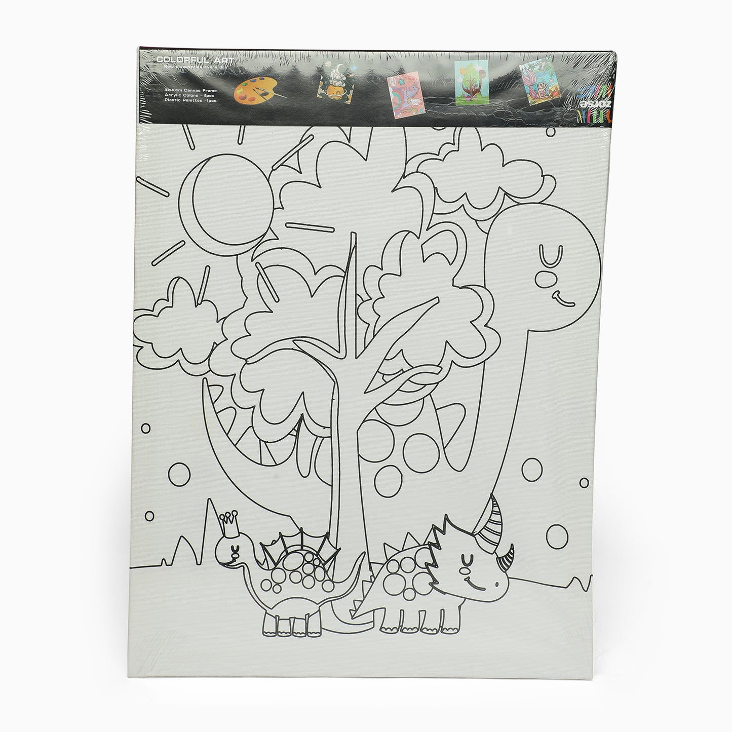 ZORSE Dino six shades of Expression wooden frame canvas painting set 30 x 40cm - Kidspark