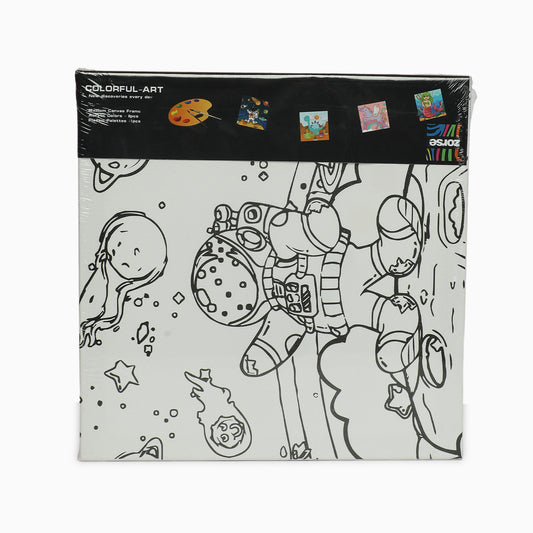 ZORSE space six shades of Expression wooden frame canvas painting set 25 x25cm - Kidspark