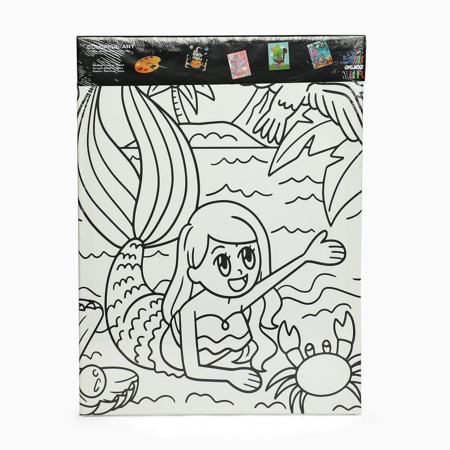 ZORSE mermaid six shades of Expression wooden frame canvas painting set 30 x 40cm - Kidspark