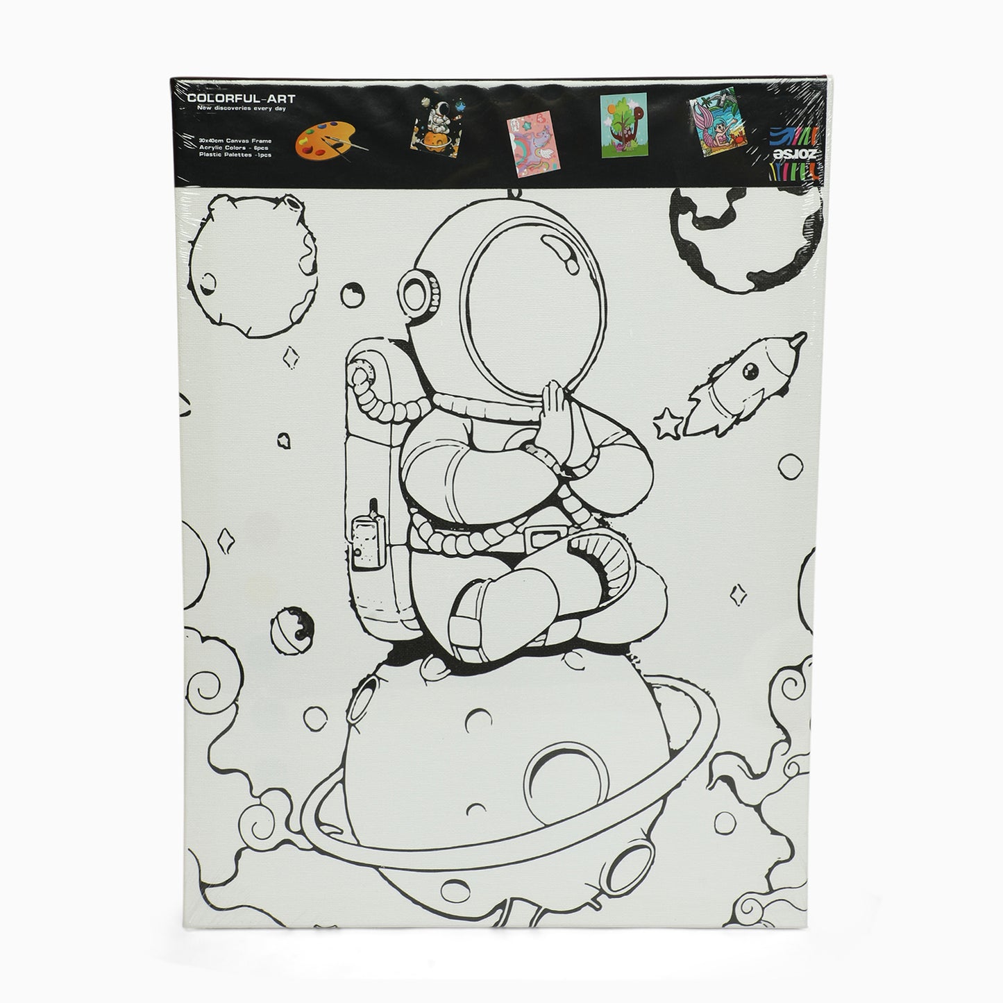 ZORSE space six shades of Expression wooden frame canvas painting set 30 x 40cm - Kidspark