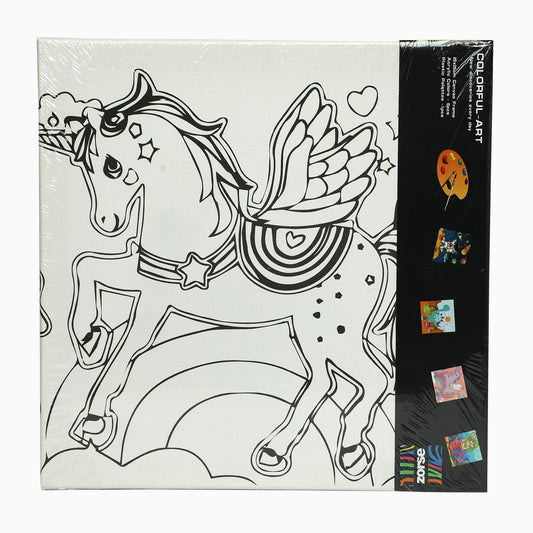ZORSE unicorn six shades of Expression wooden frame canvas painting set 25 x 25cm - Kidspark