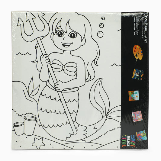 ZORSE Mermaid six shades of Expression wooden frame canvas painting set 25 x 25cm - Kidspark