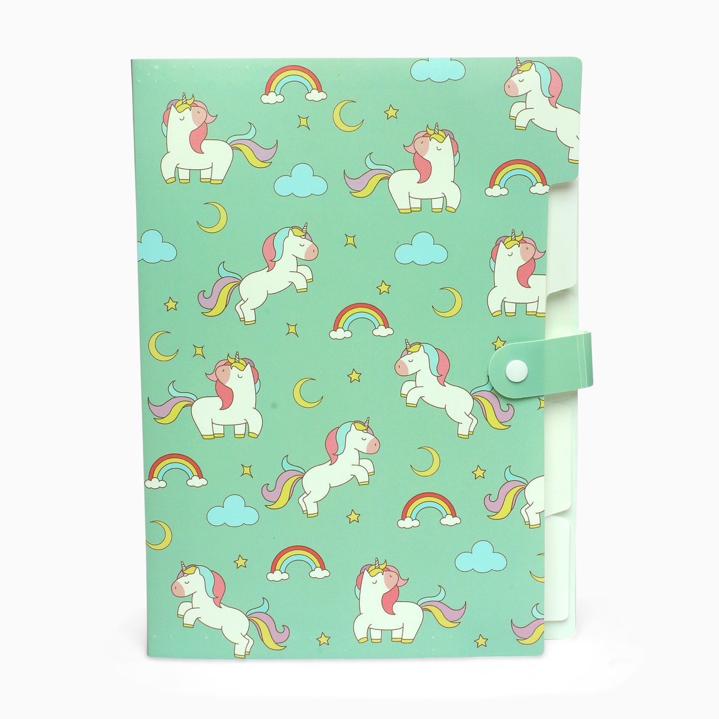ZORSE unicorn green 6-Grid button file folder A4 - Kidspark