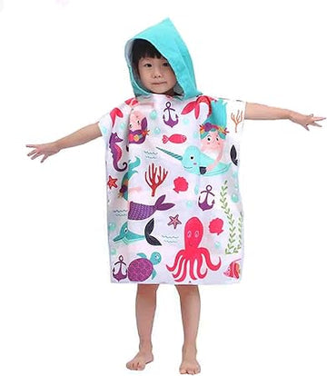 Snuggly Joy: Adorable Cartoon Print Hooded Microfiber Baby Bath Towel - Kidspark
