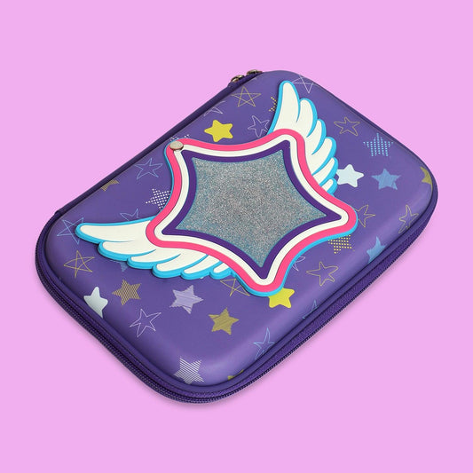 ZORSE School Kids Hard Case mirror Pencil Pouch (purple) - Kidspark