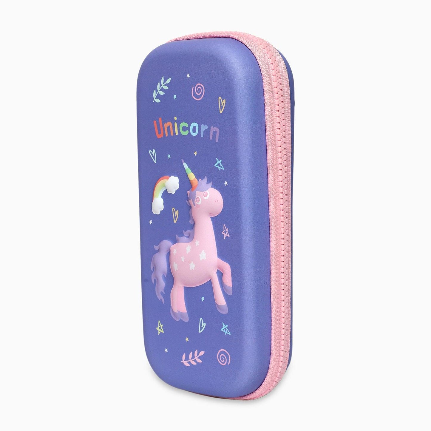 School Kids Hard Case unicorn purple Print Pencil Pouch small size - Kidspark