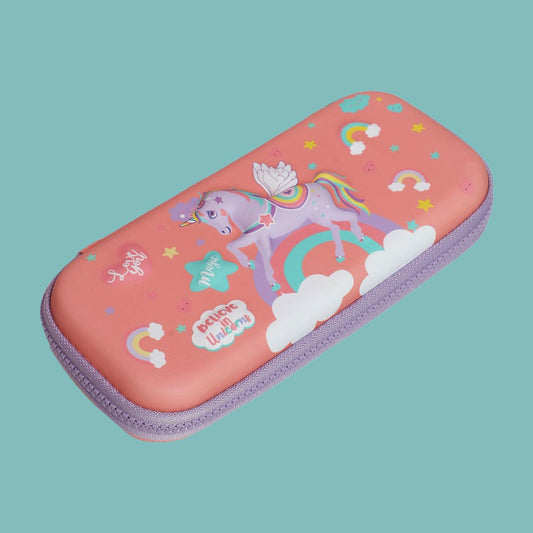 School Kids Hard Case unicorn Print Pencil Pouch small size - Kidspark