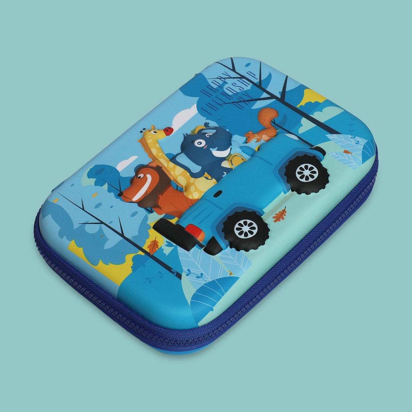 School Kids Hard Case zoo Print Pencil Pouch big size - Kidspark