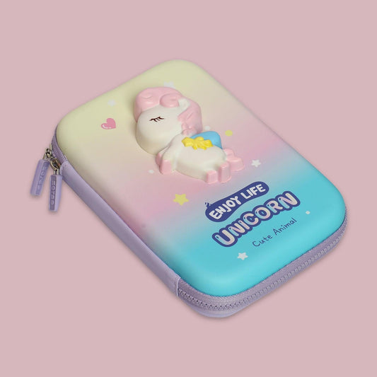 3D Squishy unicorn Pencil Case: Fun, Functional, and Portable for Kids large size - Kidspark