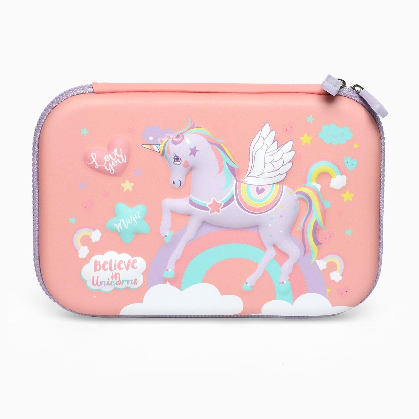 School Kids Hard Case unicorn Print Pencil Pouch big size - Kidspark
