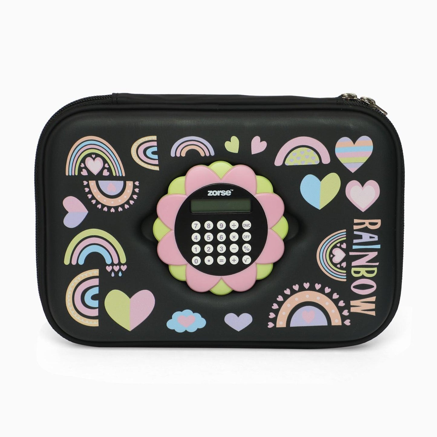 ZORSE Rectangle Shaped Hard Case calculator pencil Pouch (black) - Kidspark