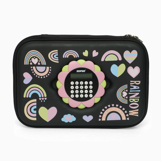 ZORSE Rectangle Shaped Hard Case calculator pencil Pouch (black) - Kidspark