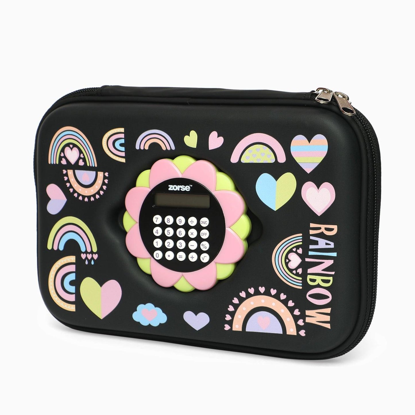 ZORSE Rectangle Shaped Hard Case calculator pencil Pouch (black) - Kidspark