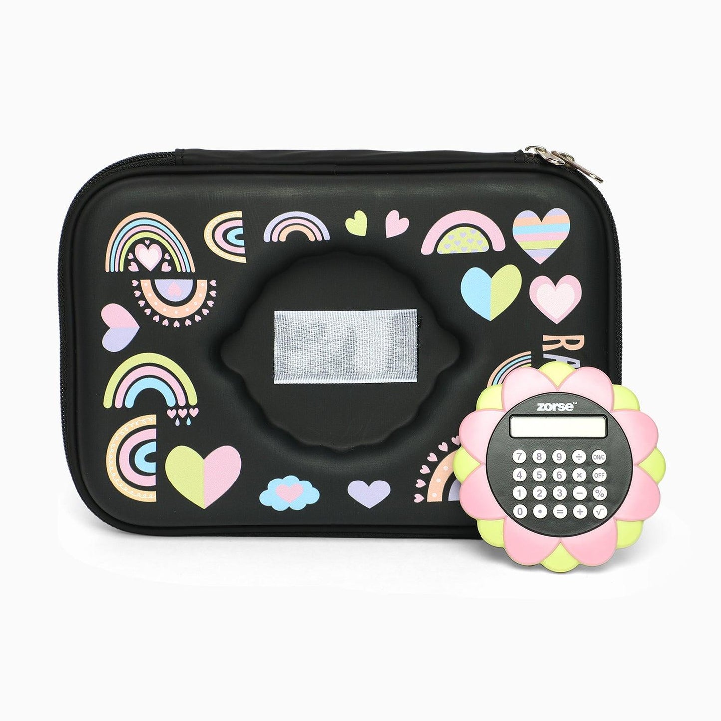 ZORSE Rectangle Shaped Hard Case calculator pencil Pouch (black) - Kidspark