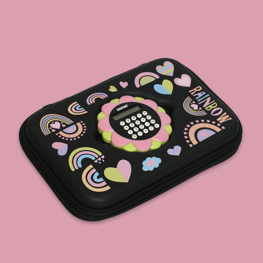 ZORSE Rectangle Shaped Hard Case calculator pencil Pouch (black) - Kidspark