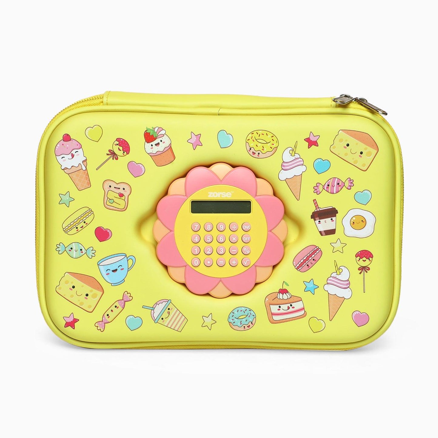 ZORSE Rectangle Shaped Hard Case calculator pencil Pouch (yellow) - Kidspark