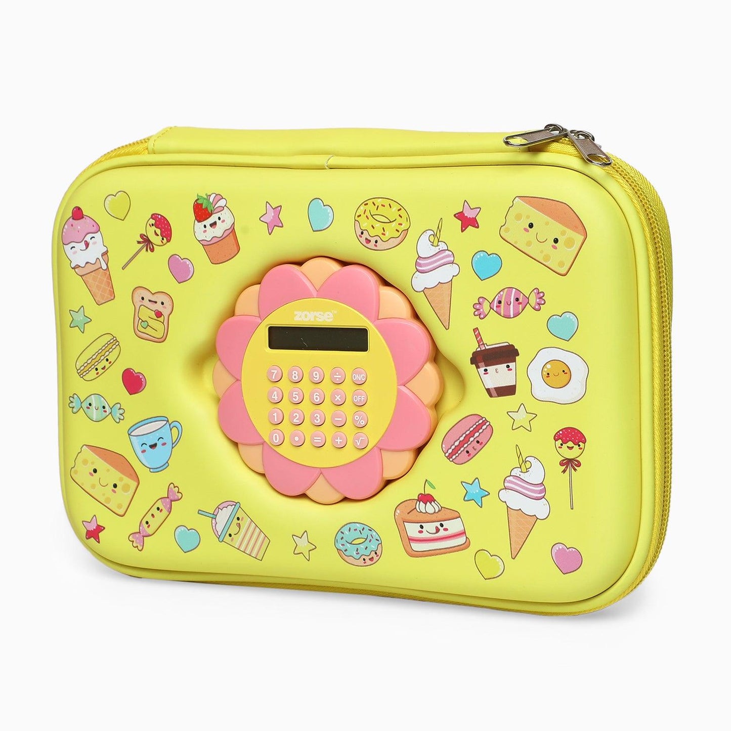 ZORSE Rectangle Shaped Hard Case calculator pencil Pouch (yellow) - Kidspark