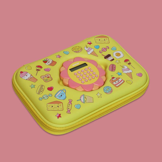 ZORSE Rectangle Shaped Hard Case calculator pencil Pouch (yellow) - Kidspark