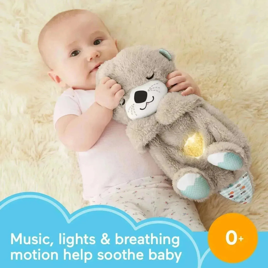 Premium Breathing Baby Otter Plushie with melodious music