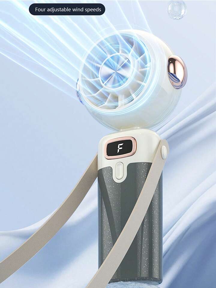 2-In-1 Folding Desktop And Handheld Fan, 1200mAh Rechargeable Battery, 3-Speed Adjustable Wind, type c charging - Kidspark