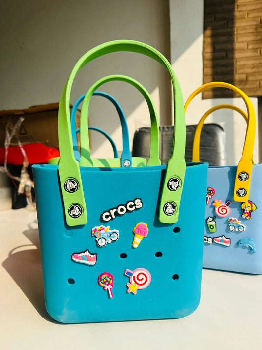 Crocs - medium multipurpose beach bag green/blue