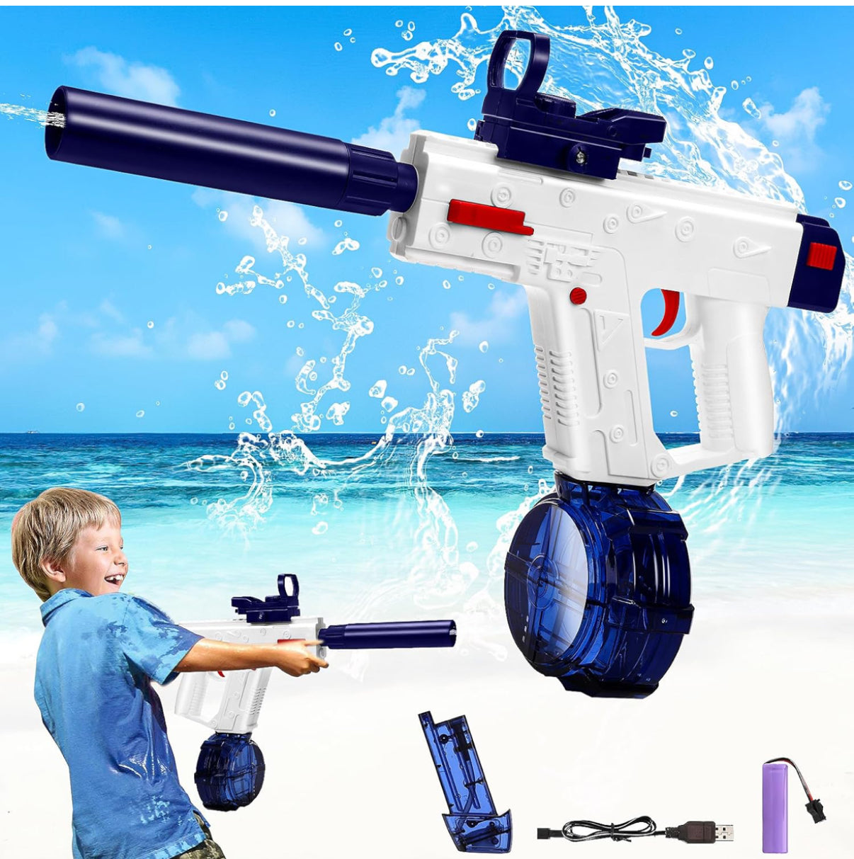 Water Arms - Uzi Smg electronic water gun | 20-32 ft range - Kidspark