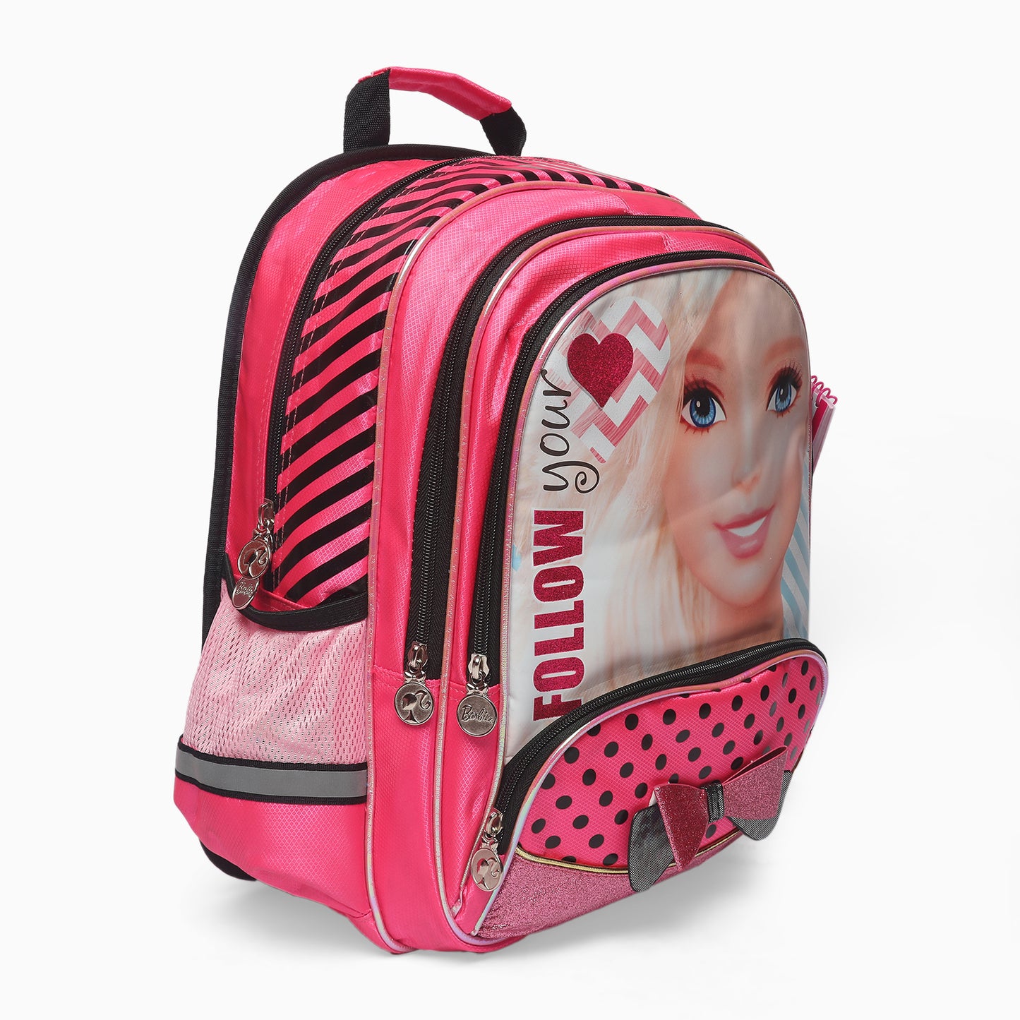 Premium Quality Barbie Princess Bag For School Student (pink stripes) - Kidspark