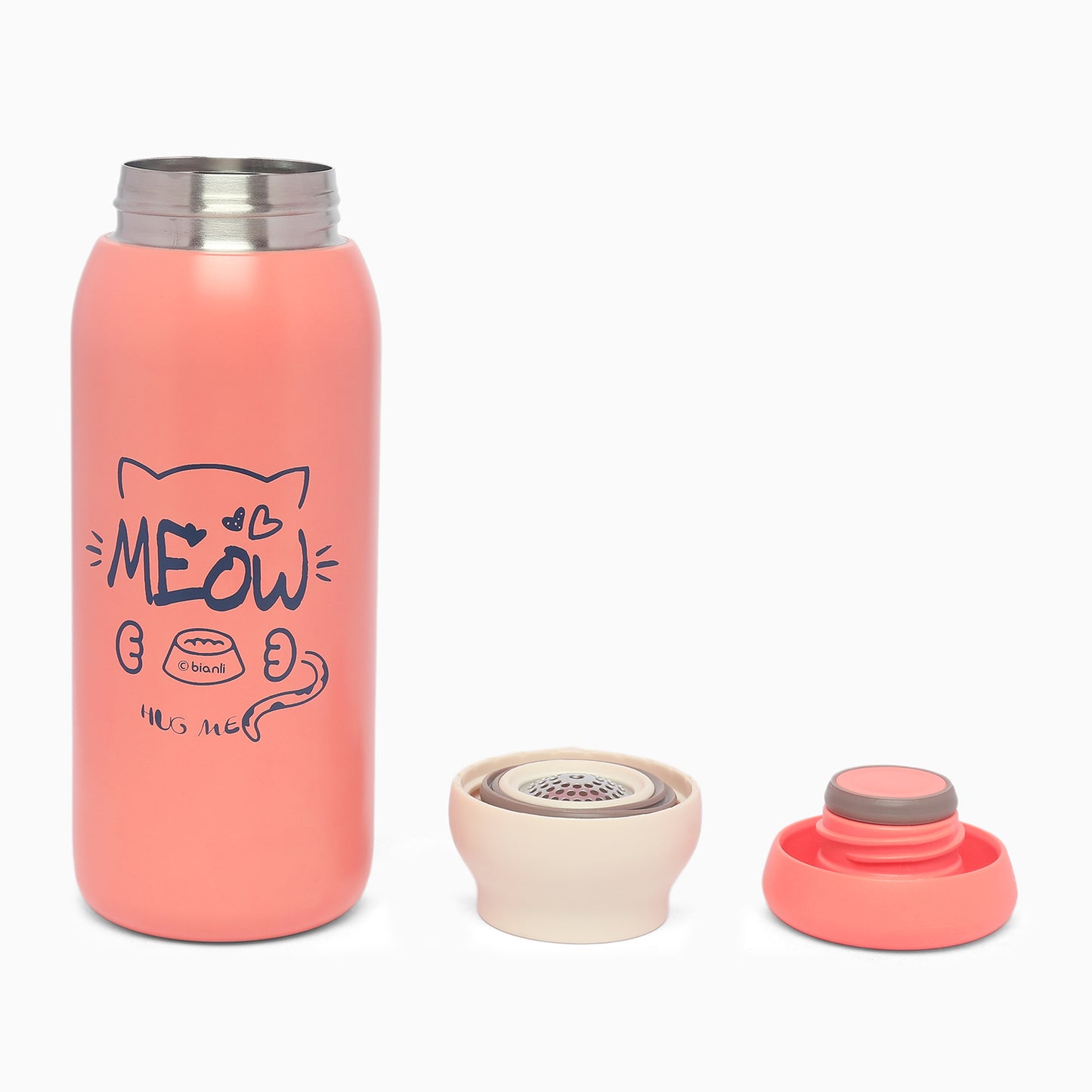 Stainless Steel Double-Wall Vacuum Insulated Bottle (430ml) For Kids (pink) - Kidspark