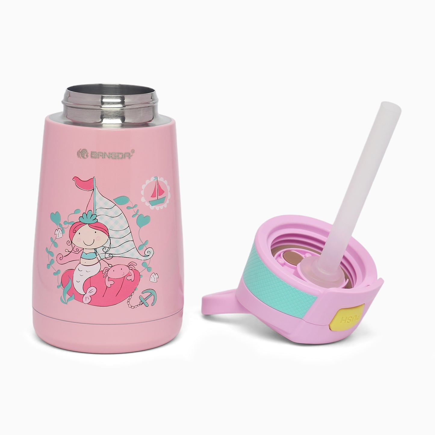 Mermaid Themed 350ml Vacuum Insulation Cup sipper Water Bottle - Kidspark