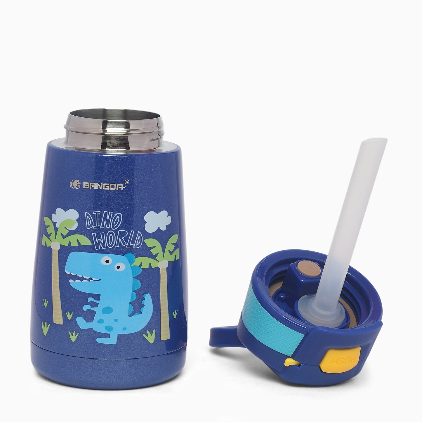 Dino Themed 350ml Vacuum Insulation Cup sipper Water Bottle - Kidspark