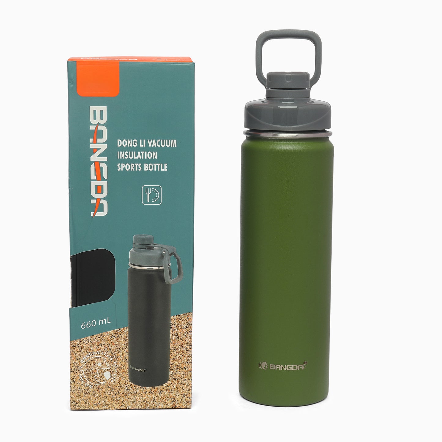 thermos vacuum insulated 316 stainless steel sports bottle 660ml forest green - Kidspark