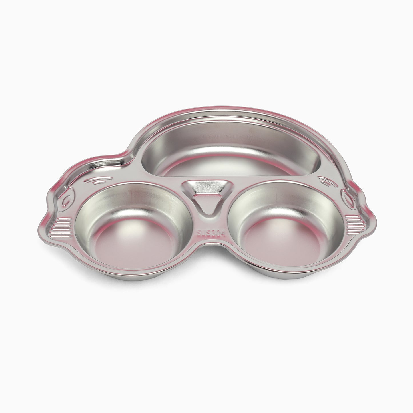 kids Car themed dinner plate 304 stainless steel food plate divided 3 sections for kids - Kidspark