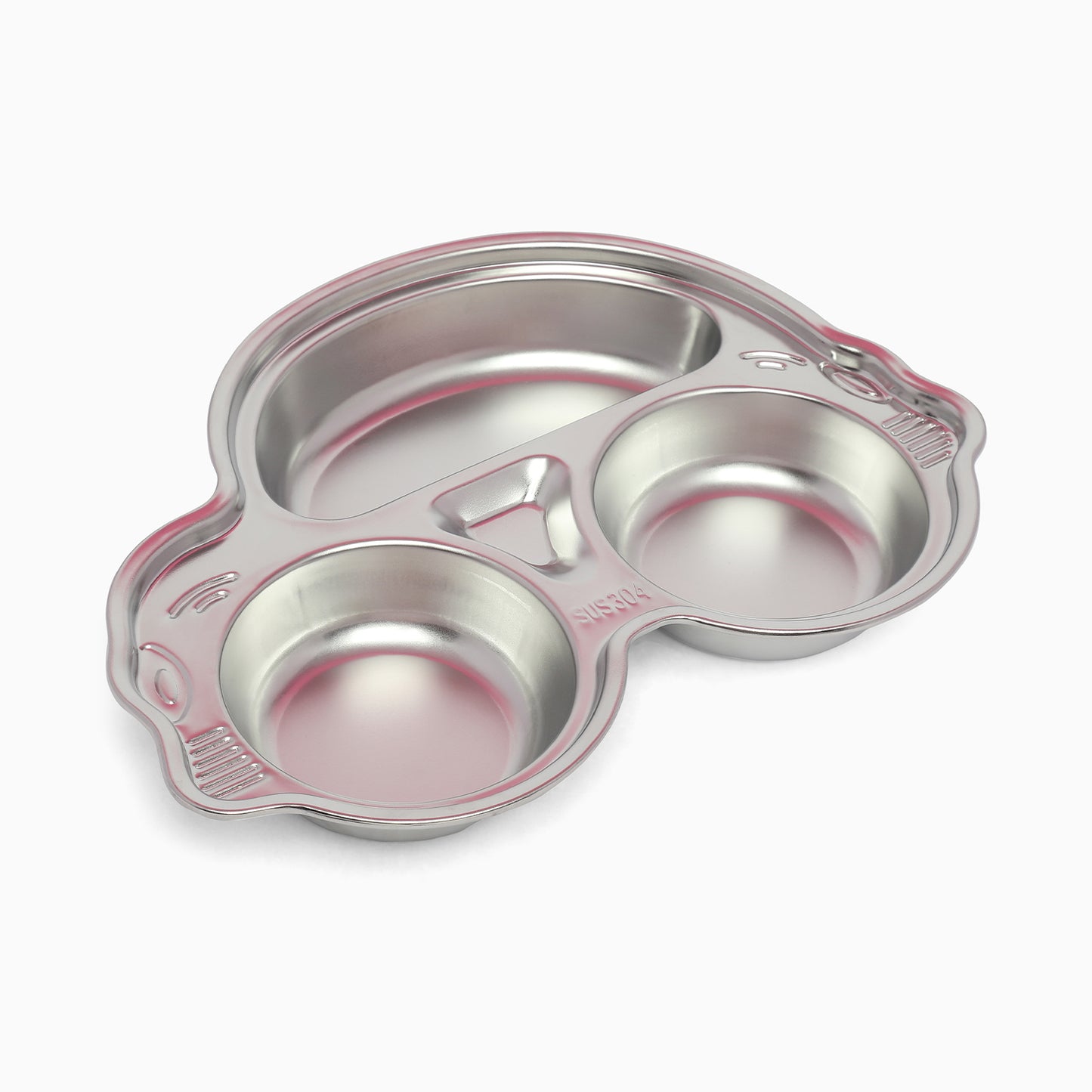 kids Car themed dinner plate 304 stainless steel food plate divided 3 sections for kids - Kidspark