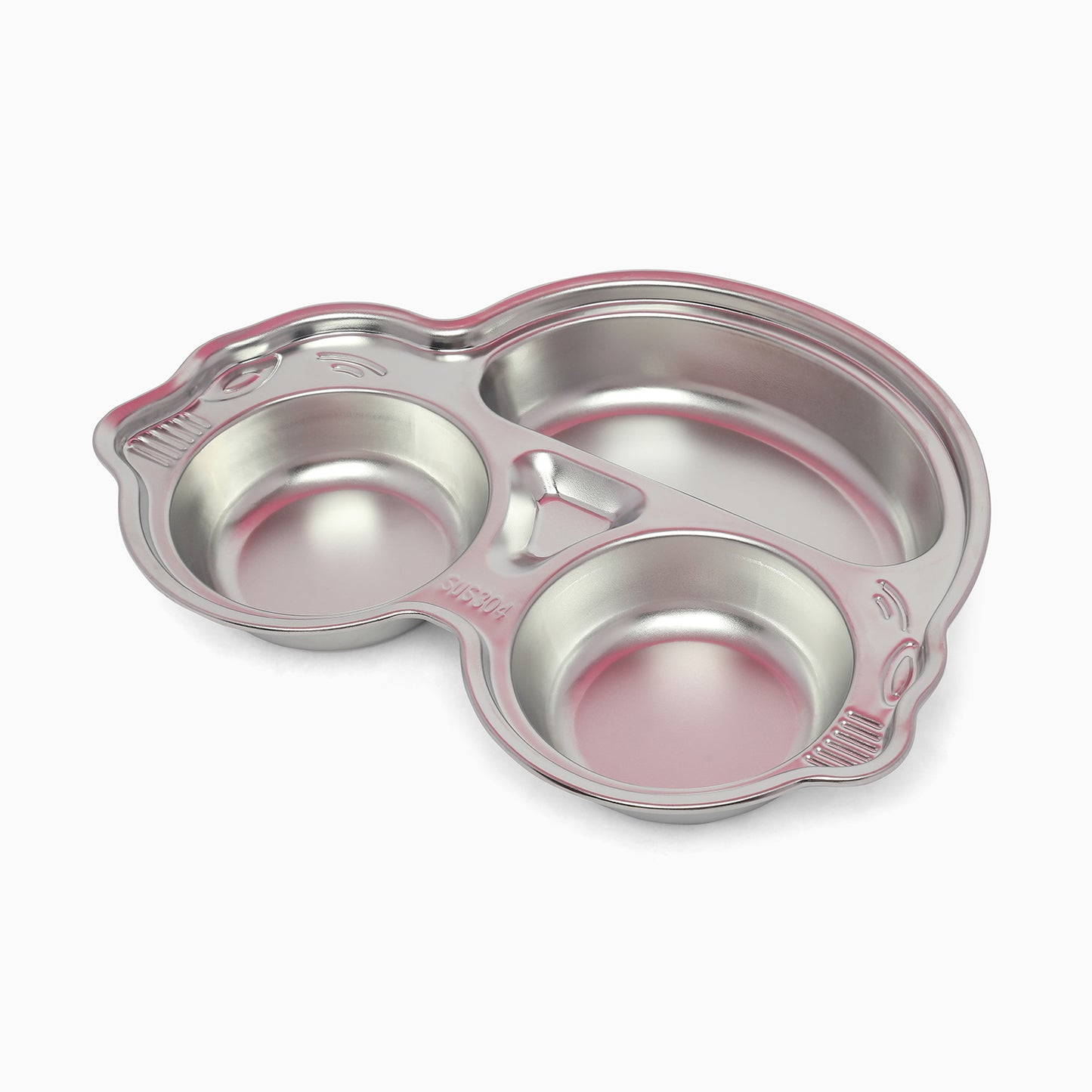 kids Car themed dinner plate 304 stainless steel food plate divided 3 sections for kids - Kidspark