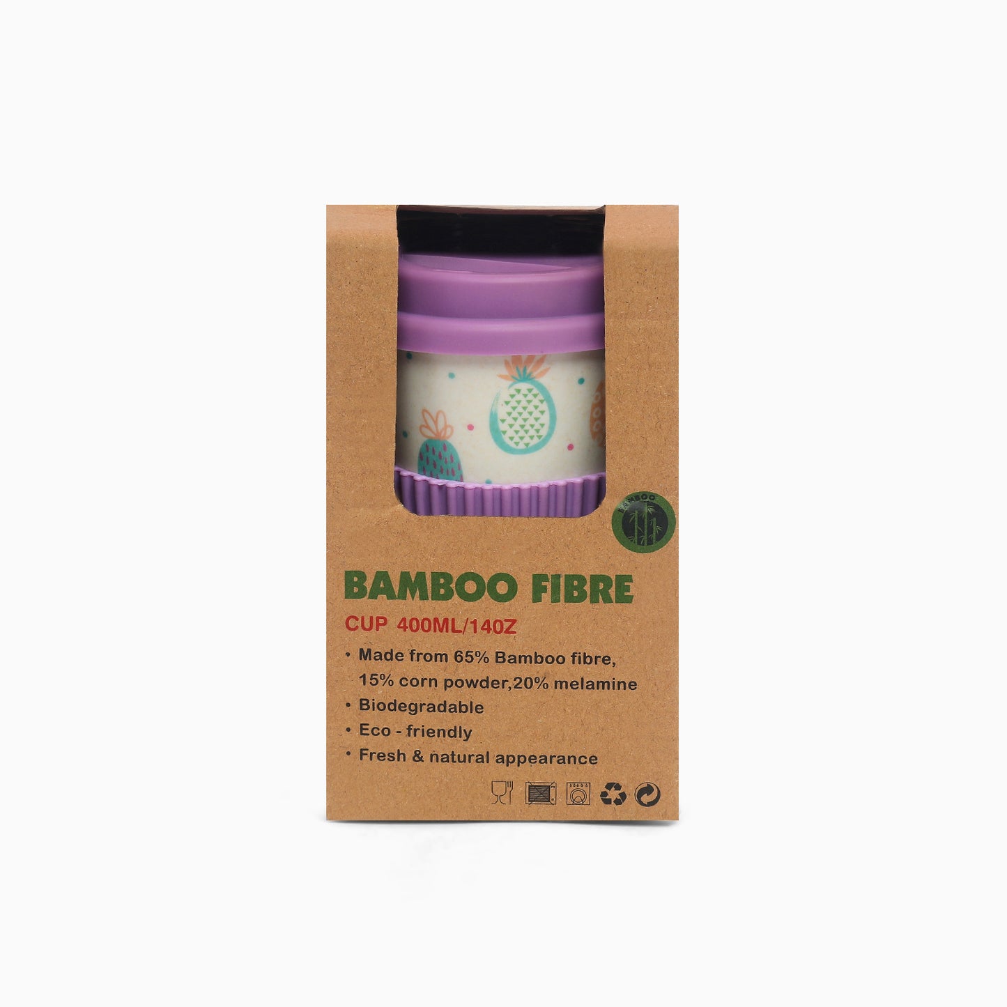 Eco-friendly Bamboo fibre Travel Coffee Mug for the best of journeys (purple-pine) - Kidspark