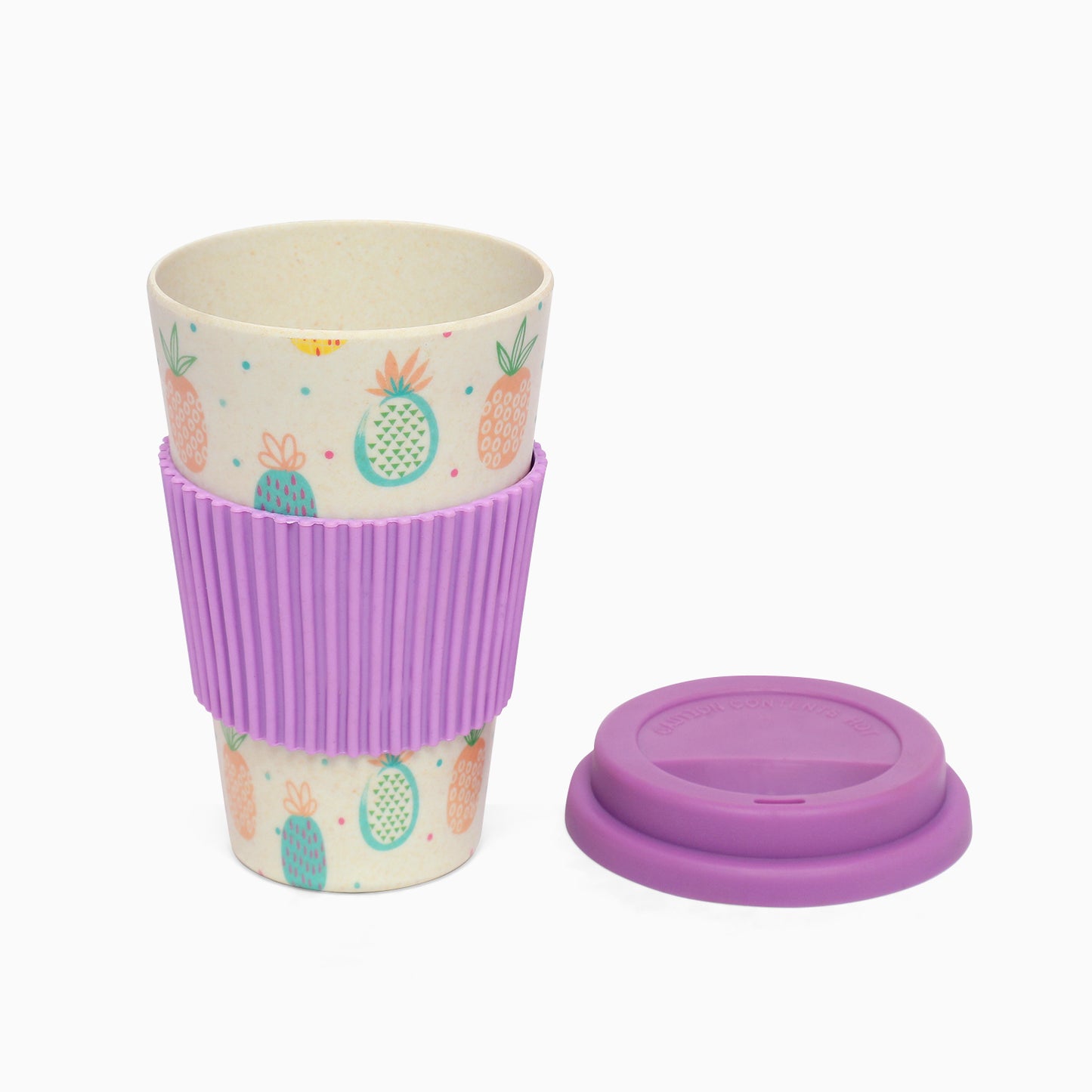 Eco-friendly Bamboo fibre Travel Coffee Mug for the best of journeys (purple-pine) - Kidspark