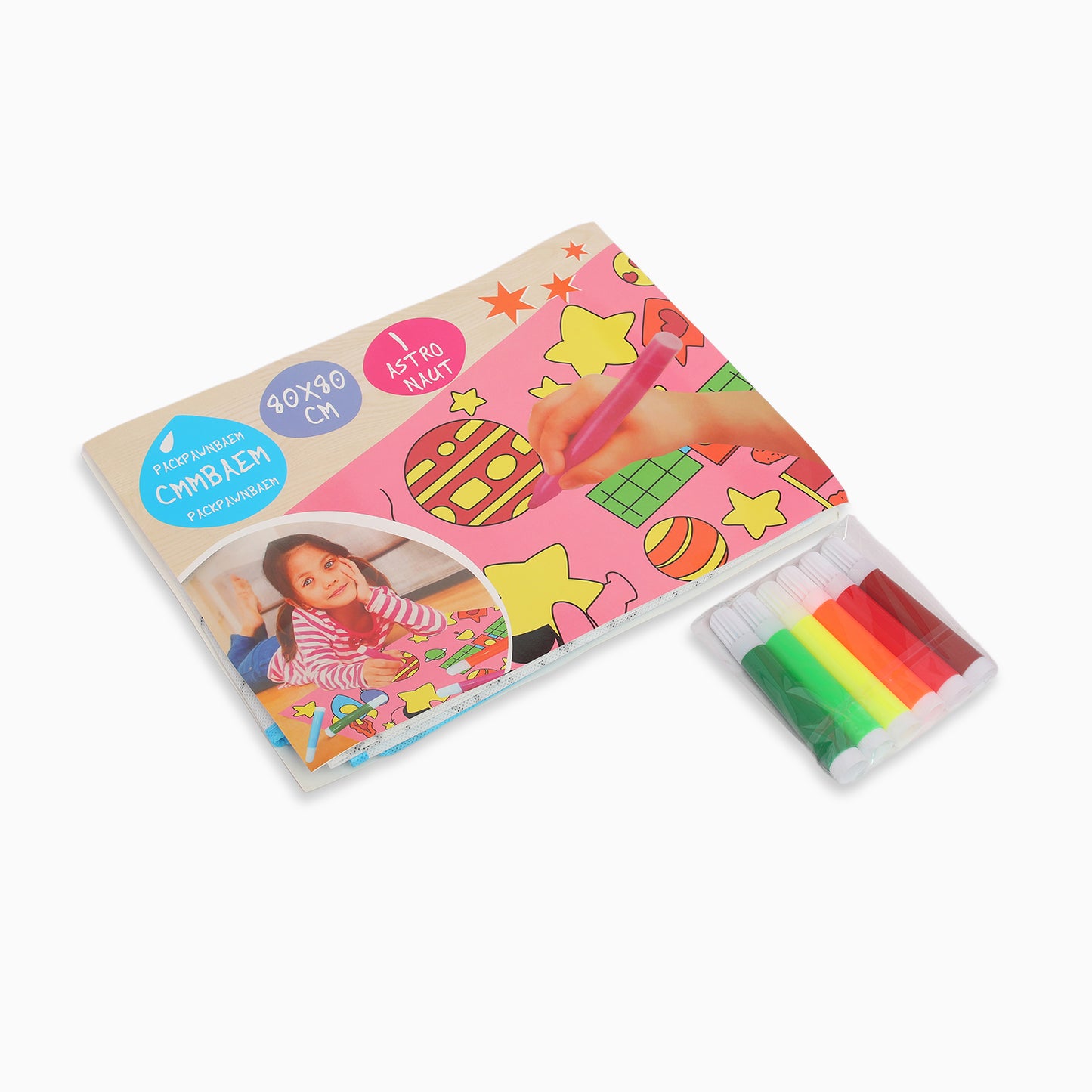 ZORSE astronaut reusable washable coloring mat for your kids 80 x 80cm - Kidspark