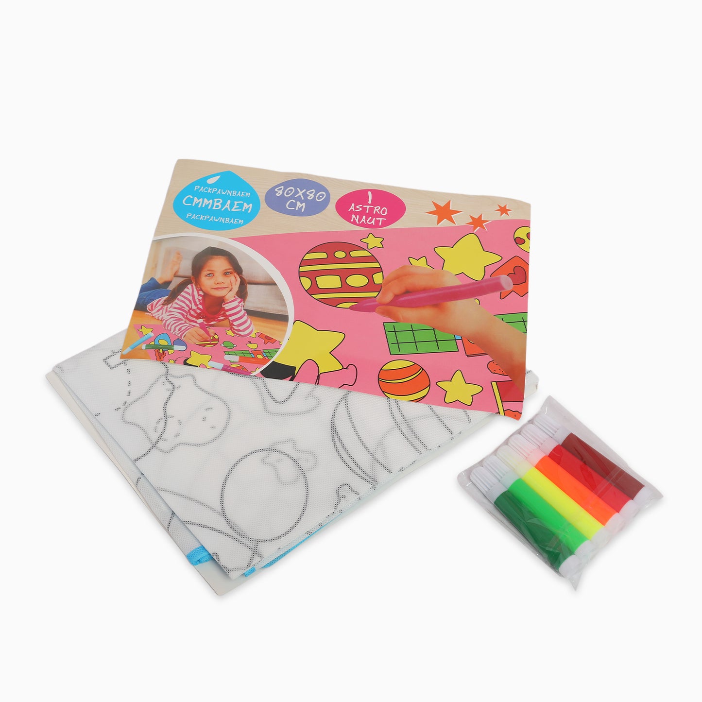 ZORSE astronaut reusable washable coloring mat for your kids 80 x 80cm - Kidspark