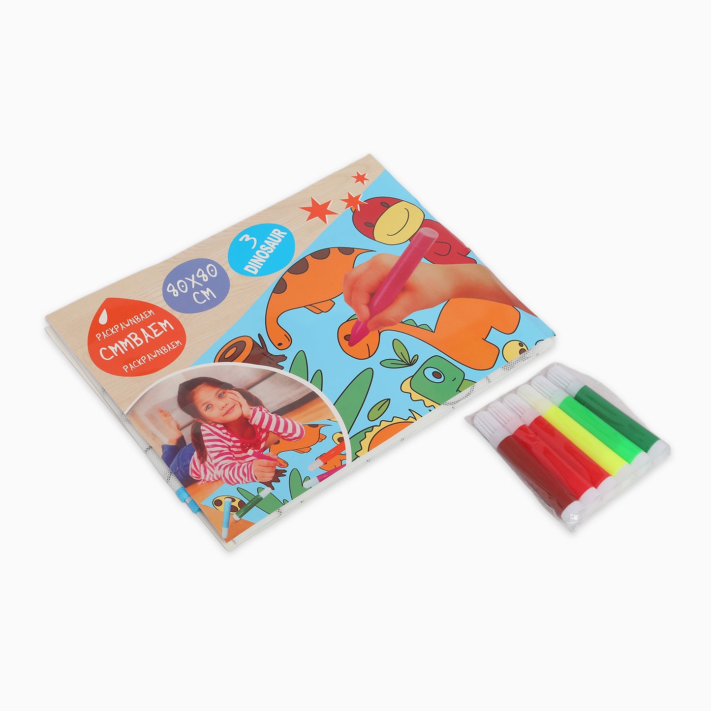 ZORSE Dino reusable washable coloring mat for your kids 80 x 80cm - Kidspark