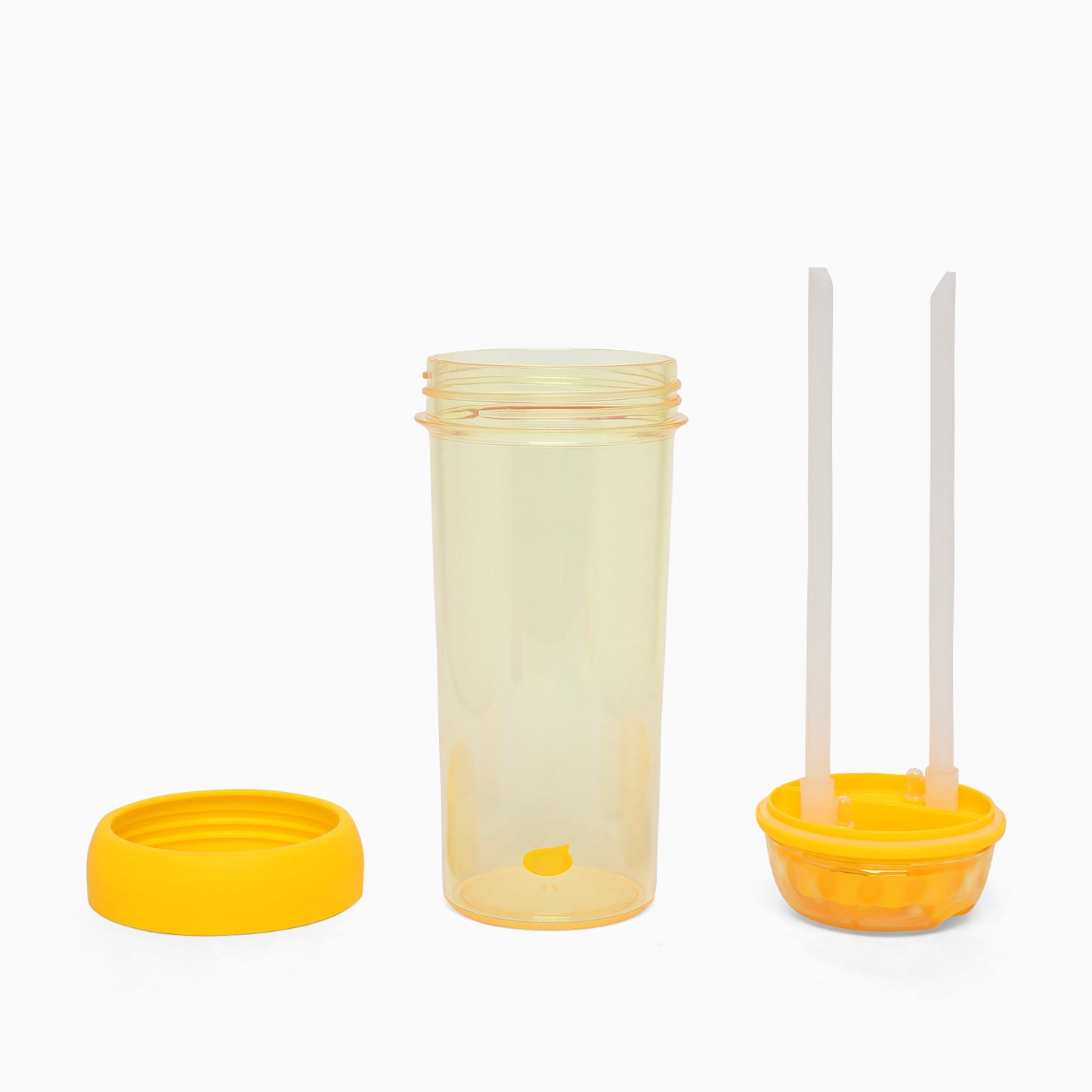 Dual sipper with strap slide to open bottle -700 mL (Yellow) - Kidspark