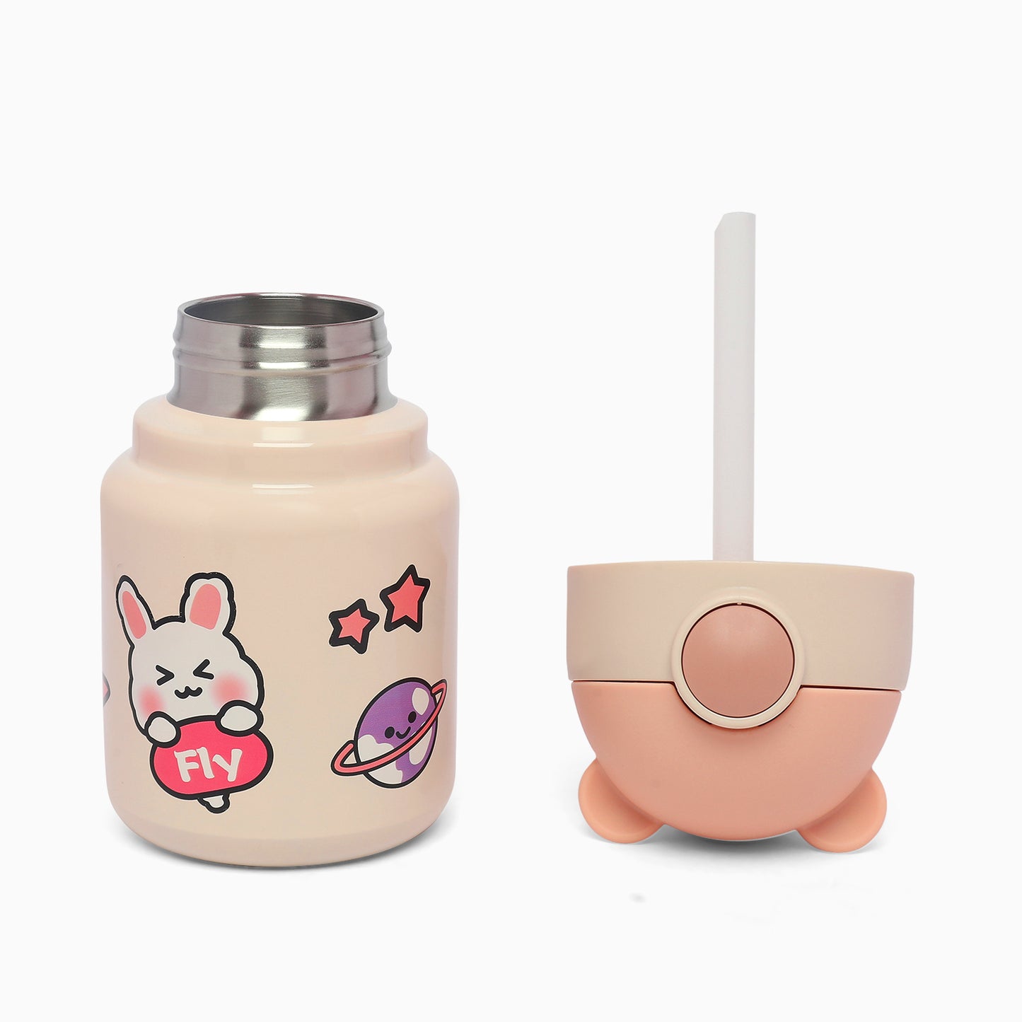 Happy bear insulated vacuum stainless steel thermos sipper bottle -400 mL (skin) - Kidspark