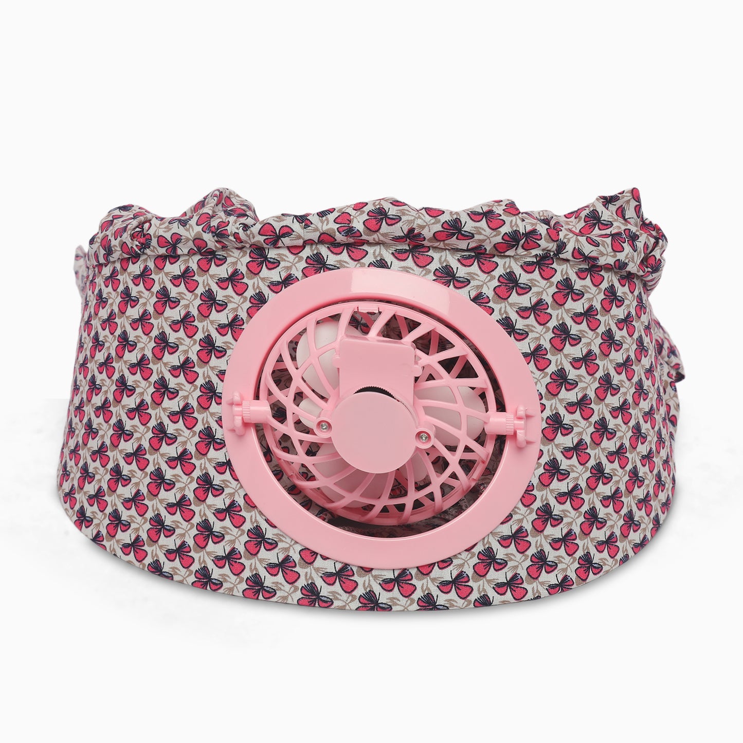 Kids/women USB charging face mask with fan breathable sun hat summer UV protection neck cover cap Visor ( red bow ) - Kidspark