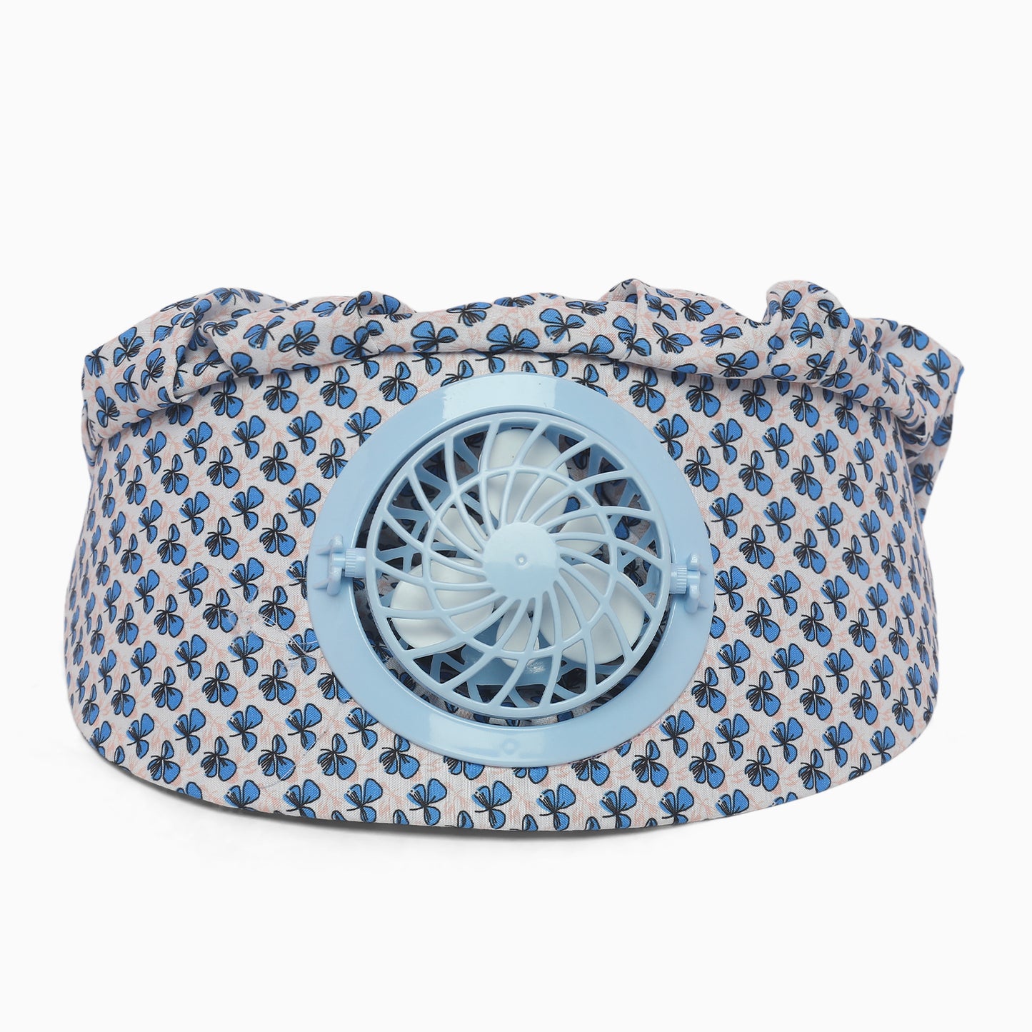 Kids/women USB charging face mask with fan breathable sun hat summer UV protection neck cover cap Visor ( blue bow ) - Kidspark